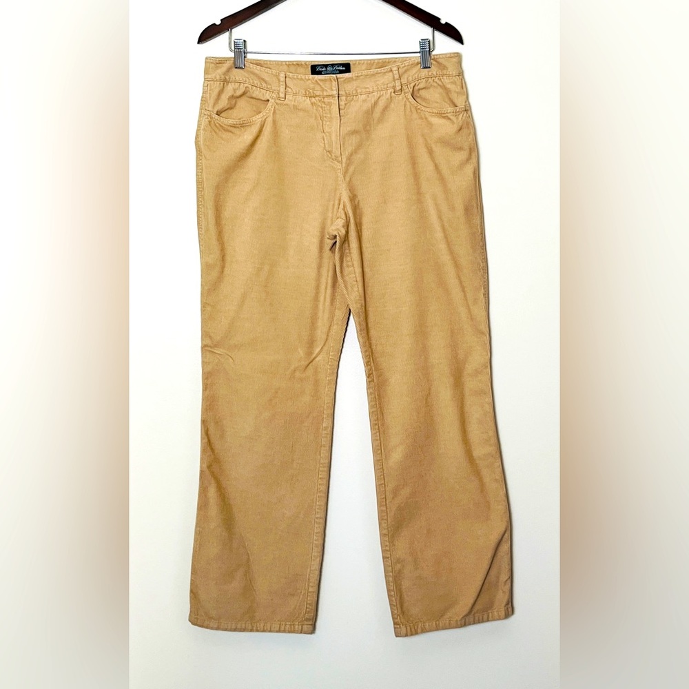 Brooks Brothers Country Club Stretch Women’s Corduroy‎ Pants Tan Size 14 Office